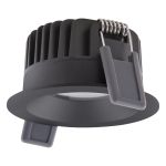 Ledvance Spot LED Fix Aluminium Noir 8W 640lm 36D - 927 Blanc Très Chaud | Diamètre 68mm - IP44 - Meilleur rendu des couleurs - Dimmable