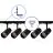 Bright Choice Ensemble complet Rail Monophasé Rail L 1,5 x 2 Mètre Noir | incl. 5x Spot + GU10 2700K 3W Dimmable + Embout, Connecteur d’Alimentation et L -Connecteur 
