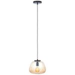 Brilliant Kaizen Hanglamp Glas Hanglamp Metaal Zwart Beige | 250mm - Geschikt voor 1x E27