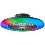 Brilliant Salerno Plafondventilator Kunststof Metaal Zwart 36W 4700lm - 830-865 CCT+RGB | 485mm - Afstandsbediening Dimbaar