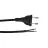 Noxion Euro Voedingskabel Zwart - C7 Europlug + Open uiteinden - 2m - 2 pole 0,75mm2