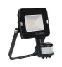 Ledvance LED Floodlight Compact Zwart 10W 1000lm 100D - 840 Koel Wit | IP65 - Symmetrisch - Bewegings- en lichtsensor