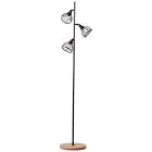 Brilliant Staande Lamp Avia Metaal Hout Zwart | 380mm - Geschikt voor 3x E14
