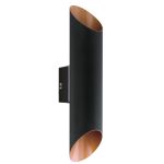 Eglo Applique Murale Agolada Extérieur Acier Galvanisé Noir, Cuivre 7.4W 660lm - 830 Blanc Chaud