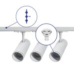 Bright Choice Complete Set 1-Fase Rail 1 Meter Wit | incl. 3x Spot + GU10 2700K 3W Dimbaar + Eindkap, Voedingsconnector