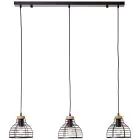 Brilliant Avia Hanglamp Metaal Hout Zwart Hout | Geschikt voor 3x E27